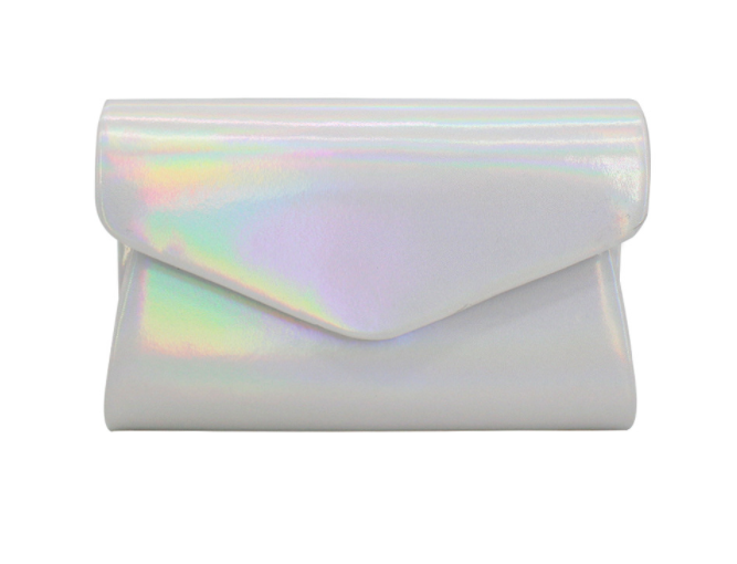 Iridescent discount clutch bag