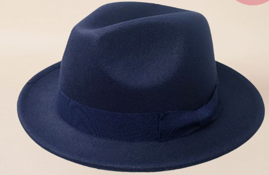 Bow Band Pointed Solid Fedora Panama Hat