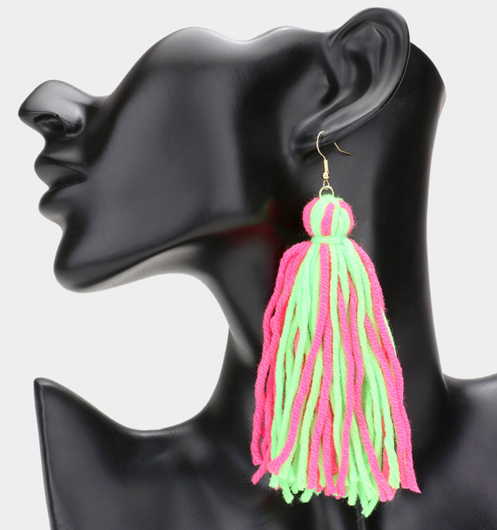 Yarn Tassel Earrings