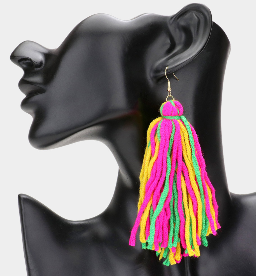 Yarn Tassel Earrings