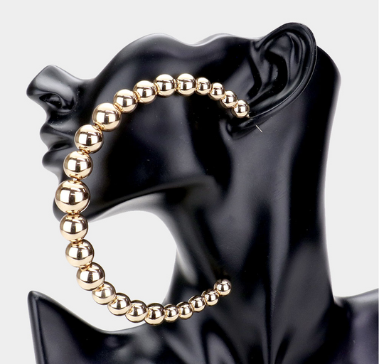 Oversized Metal Ball Half Hoop Earrings