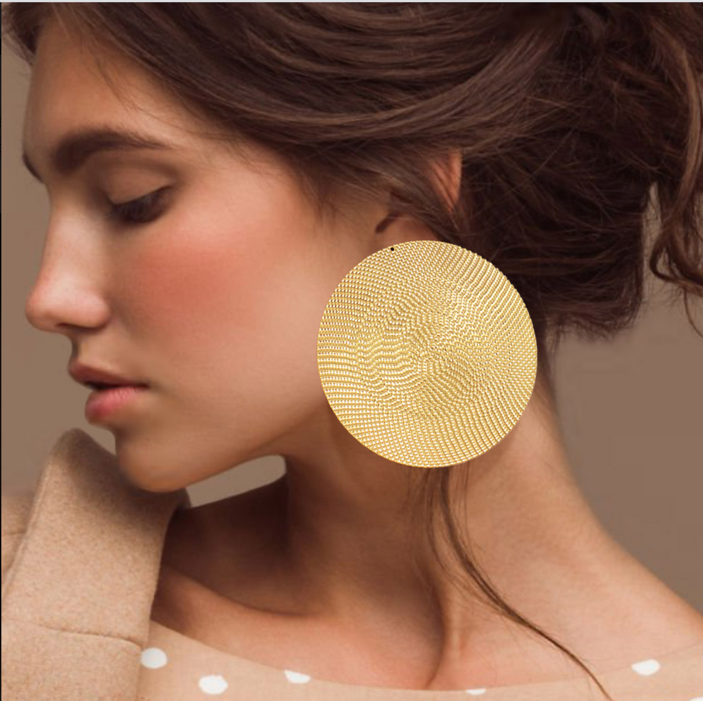 Textured Round Earrings