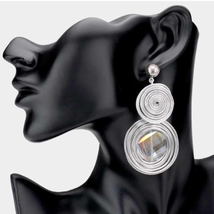 Nubian Swirl Crystal Earrings