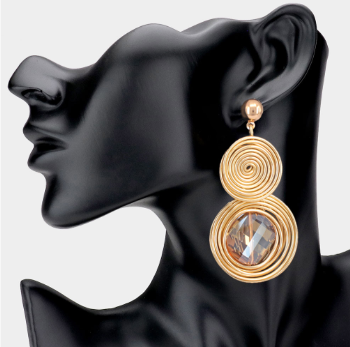 Nubian Swirl Crystal Earrings