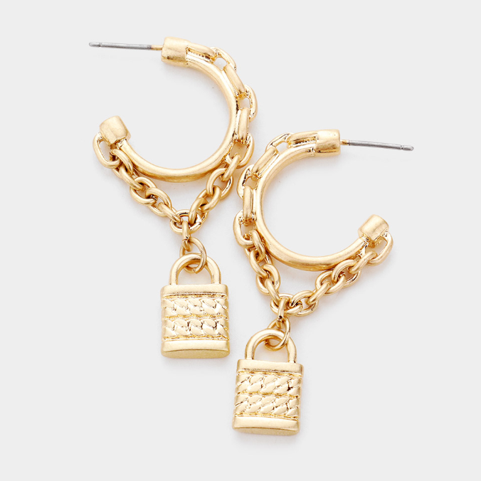 Chain & Lock Casual Earrings